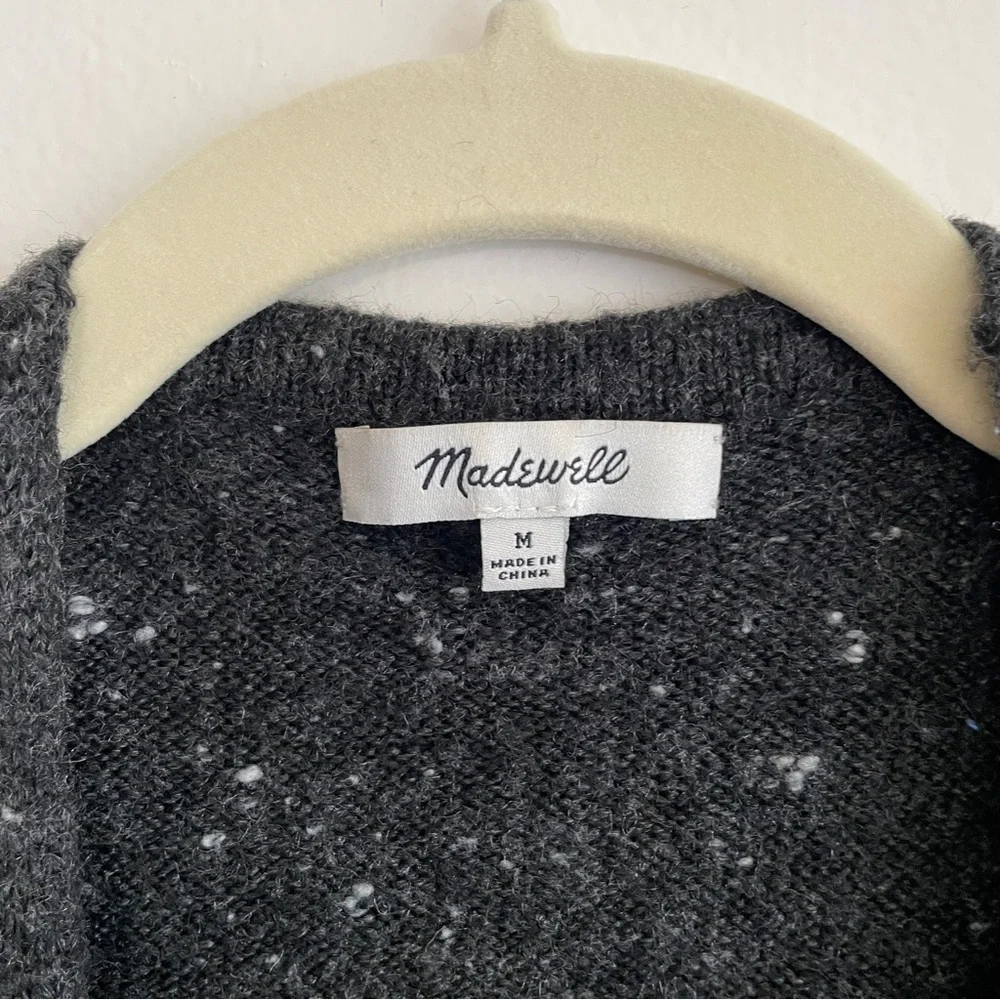 Madewell Donegal Kent Cardigan Sweater in Coziest Yarn wool slouchy speckled M - Picture 6 of 14